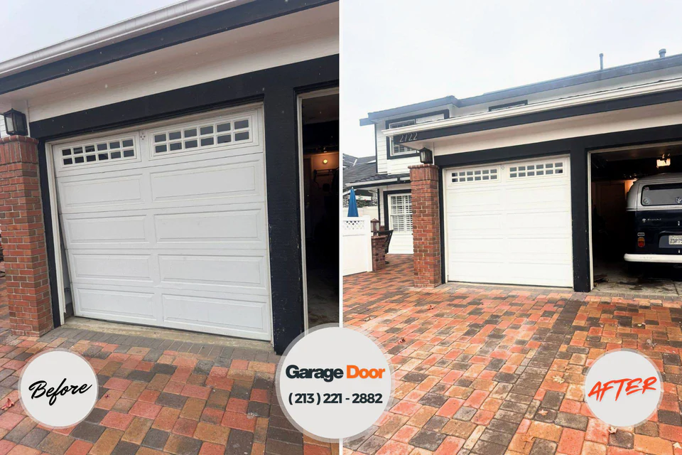 Before and after: garage door repair Wellington, CO